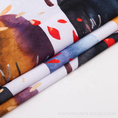 Polyester woven digital printing crepe chiffon fabric